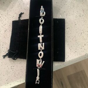 Vintage Joan Rivers “Do It Now!” Silver-tone Bracelet New in box